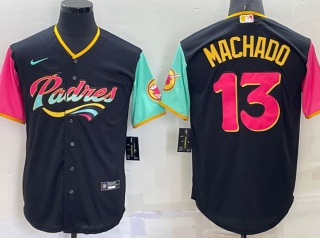 Nike San Diego Padres #13 Manny Machado City Cool Base Jersey Black