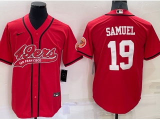 San Francisco 49ers #19 Deebo Samuel Baseball Jersey Red