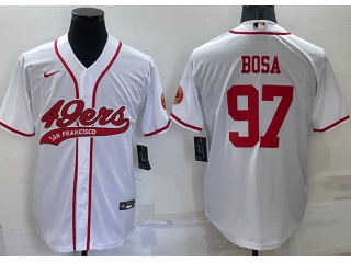 San Francisco 49ers #97 Nick Bosa Baseball Jersey White