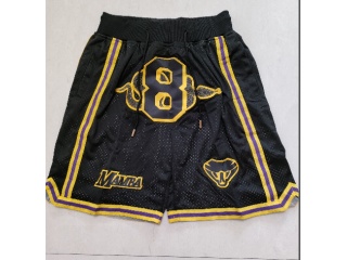 Los Angeles Lakers #8 Kobe Bryant Snake City Just Don Shorts Black