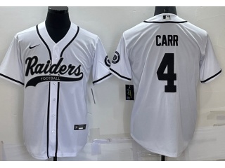 Las Vegas Raiders #4 Derek Carr Baseball Jersey White 