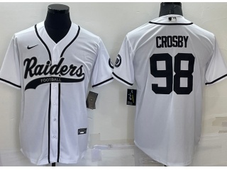 Las Vegas Raiders #98 Maxx Crosby Baseball Jersey White