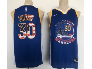 Nike Golden State Warriors #30 Stephen Curry July 4th Jersey Blue