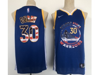 Nike Golden State Warriors #30 Stephen Curry July 4th Jersey Blue 