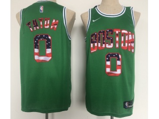  Boston Celtics #0 Jayson Tatum  July 4th Jersey Green