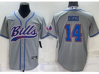 Buffalo Bills #14 Stefon Diggs Baseball Jersey Grey