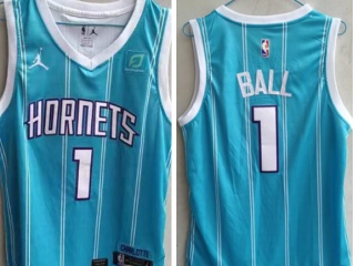 Jordan Charlotte Hornets #1 Lamelo Ball Jersey Teal