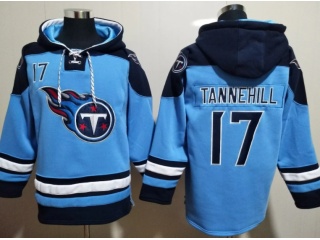 Tennessee Titans #17 Ryan Tannehill Hoodies Baby Blue