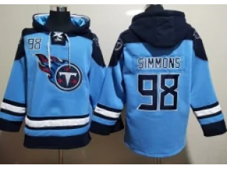 Tennessee Titans #98 Jeffery Simmons Hoodies Baby Blue