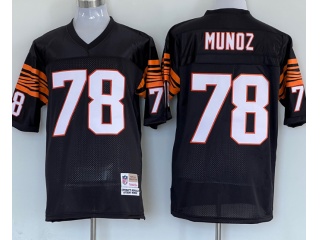 Cincinnati Bengals #78 Anthony Munoz Throwback Jersey Black 