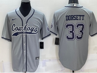 Dallas Cowboys #33 Tony Dorsett Baseball Jersey Grey 