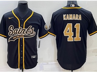 New Orleans Saints #41 Alvin Kamara Baseball Jersey Black