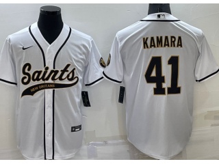 New Orleans Saints #41 Alvin Kamara Baseball Jersey White