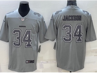 Las Vegas Raiders #34 Bo Jackson Atmosphere Jersey Grey