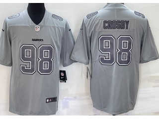Oakland Raiders #98 Maxx Crosby Atmosphere Jersey Grey 