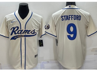 Los Angeles Rams #9 Matthew Stafford Baseball Jersey Cream