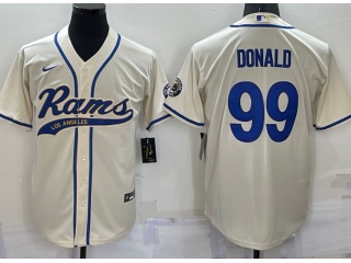 Los Angeles Rams #99 Aaron Donald Baseball Jersey Cream