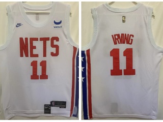 Nike Brooklyn Nets #11 Kyrie Irving Throwback Jersey White