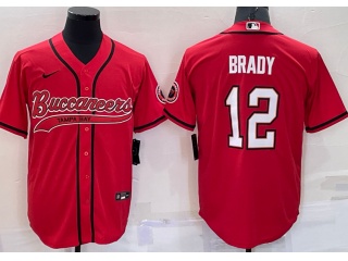 Tampa Bay Buccaneers #12 Tom Brady Baseball Jersey Red 