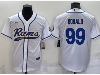 Los Angeles Rams #99 Aaron Donald Baseball Jersey White