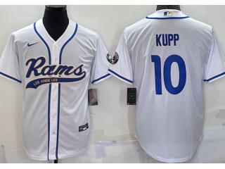 Los Angeles Rams #10 Cooper Kupp Baseball Jersey White