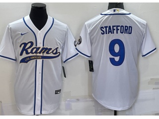 Los Angeles Rams #9 Matthew Stafford Baseball Jersey White