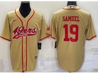 San Francisco 49ers #19 Deebo Samuel Baseball Jersey Yellow