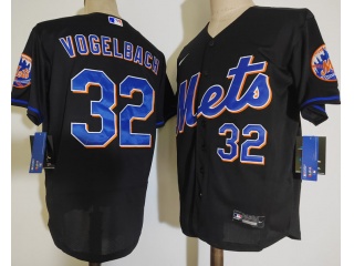 Nike New York Mets #32 Daniel Vogelbach Flexbase Jersey Black 