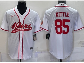 San Francisco 49ers #85 George Kittle Baseball Jersey White