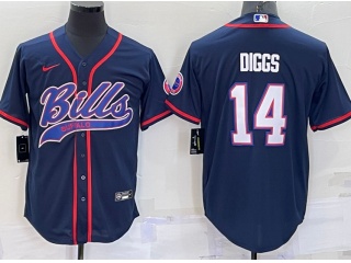 Buffalo Bills #14 Stefon Diggs Baseball Jersey Dark Blue