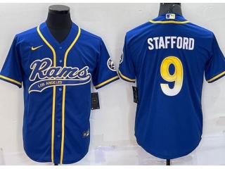 Los Angeles Rams #9 Matthew Stafford Baseball Jersey Grey