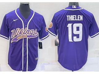 Minnesota Vikings #19 Adam Thielen Baseball Jersey Purple