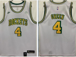 Nike Houston Rockets #4 Jalen GreenThrowback Jersey White