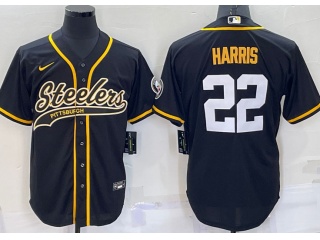 Pittsburgh Steelers #22 Najee Harris Baseball Jersey Black
