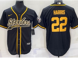 Pittsburgh Steelers #22 Najee Harris Color Rush Baseball Jersey Black