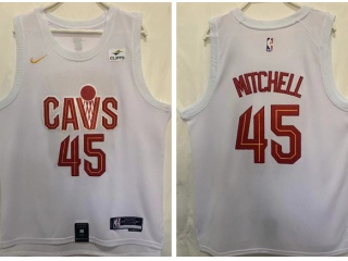 Nike Cleveland Cavaliers #45 Donovan Mitchell 2022-23 Jersey White