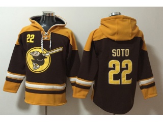 San Diego Padres #22 Juan Soto Hoodies Brown 