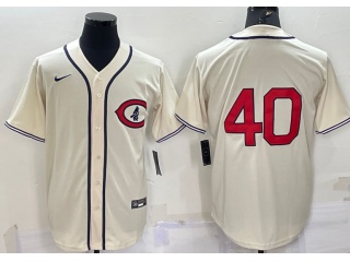 Nike Chicago Cubs #40 Willson Contreras of Field Jersey Cream