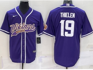 Minnesota Vikings #19 Adam Thielen Baseball Jersey Purple