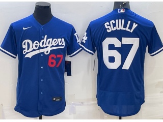 Nike Los Angeles Dodgers #67 Vin Scully Flexbase Jersey  Blue