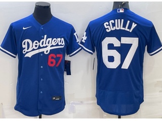Nike Los Angeles Dodgers #67 Vin Scully Flexbase Jersey  Blue 