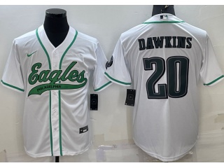 Philadelphia Eagles #20 Brian Dawkins Baseball Jersey White