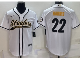 Pittsburgh Steelers #22 Najee Harris Baseball Jersey White