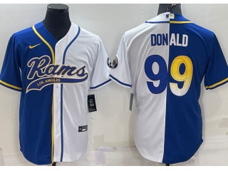 Los Angeles Rams #99 Aaron Donald Baseball Jersey Blue And White 