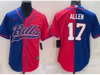 Buffalo Bills #17 Josh Allen Baseball Jersey Blue Red