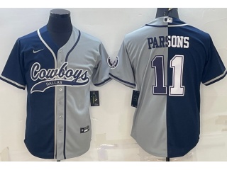 Dallas Cowboys #11 Micah Parsons Baseball Jersey Blue Grey 