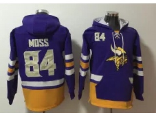 Minnesota Vikings #84 Randy Moss Hoodies Purple