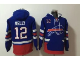 Buffalo Bills #12 Jim Kelly Hoodies Blue