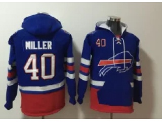 Buffalo Bills #40 Von Miller Hoodies Blue