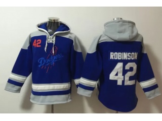 Los Angeles Dodgers #42 Jackie Robinson Hoodies Blue